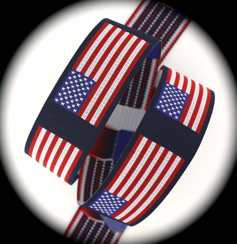 American Flag Ribbon 1" x 25 yards Red, White & Blue