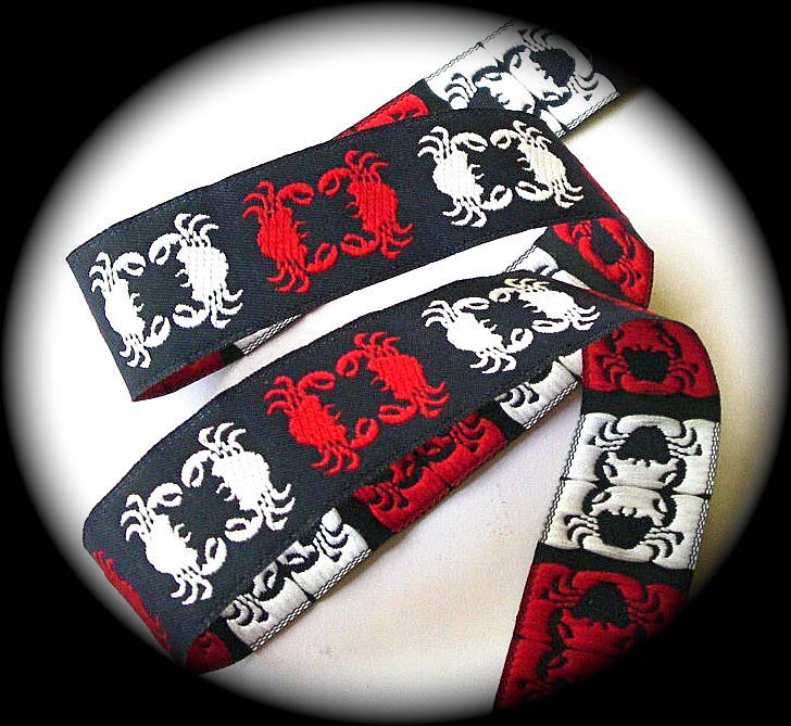 CRAB - 1" (3 yds) NAVY/RED/WHITE CRABS