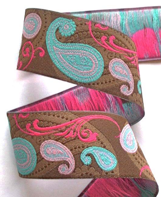 PAISLEY8BBB 1 1/2" (10 yds) BROWN/PINK/BLUE