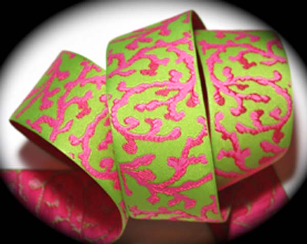 CORAL REEF 1 1/2" X 3 YDS PINK/LIME
