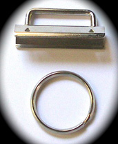 KF22 1 7/8" 25  SETS KEY FOB (RING AND CLIP) NICKLE (SILVER)