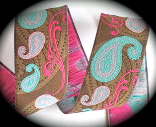 PAISLEY8 1 1/2" (3 YDS) BROWN/PINK/BLUE