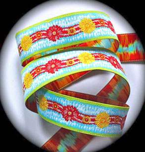 Tie DyeA 1" (25 yds) Lime, Blue, Yellow, Red, Orange