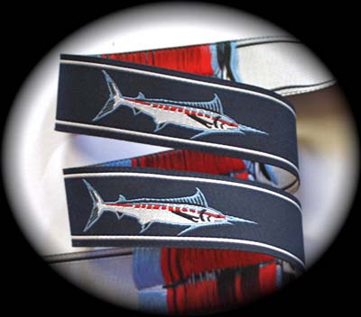 Fish2 1" (3 yds) Marlin Navy, Red and White