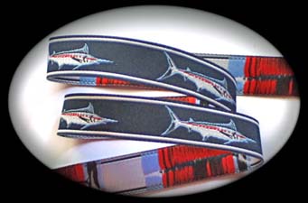 Fish3 - 5/8" (3 yds) Marlin Navy, Red and White