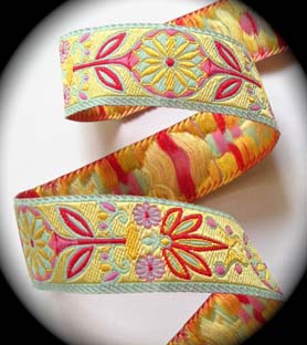 MP27  1" (3 YDS)  MIXED PINWHEEL ZINNIA -PALE YELLOW/PINK