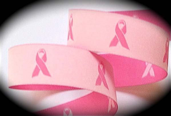 BREAST CANCER - 1" (3 YDS) PINK/LT. PINK REVERSIBLE