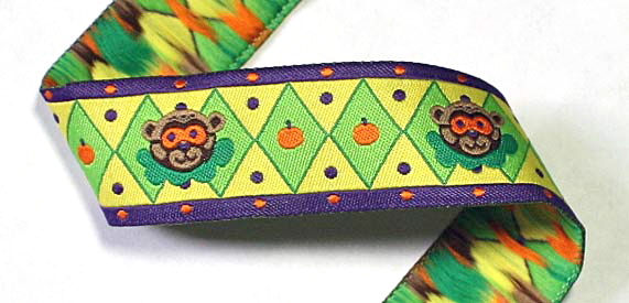 HALLOWEEN BEAR 1"  ORANGE/GREEN/YEL/PUR (3 YDS) SEE