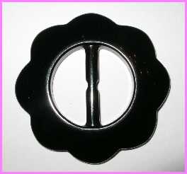 FLW101AA  1"  (id)10 pieces) BLACK FLOWER BUCKLE