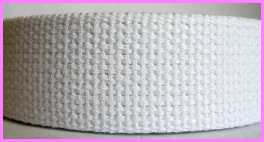 CW6 1 1/4" (3 YDS)  Heavy 100% Cotton Webbing ~White