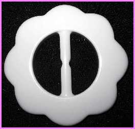 FLW 1"(ID) (10pcs) Creme/Off White Flower Acrylic Buckle