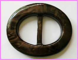 OVAL205A (10)  1 1/4" (id) x 2 1/4" x 2 3/4"Choc. Brown Buckle