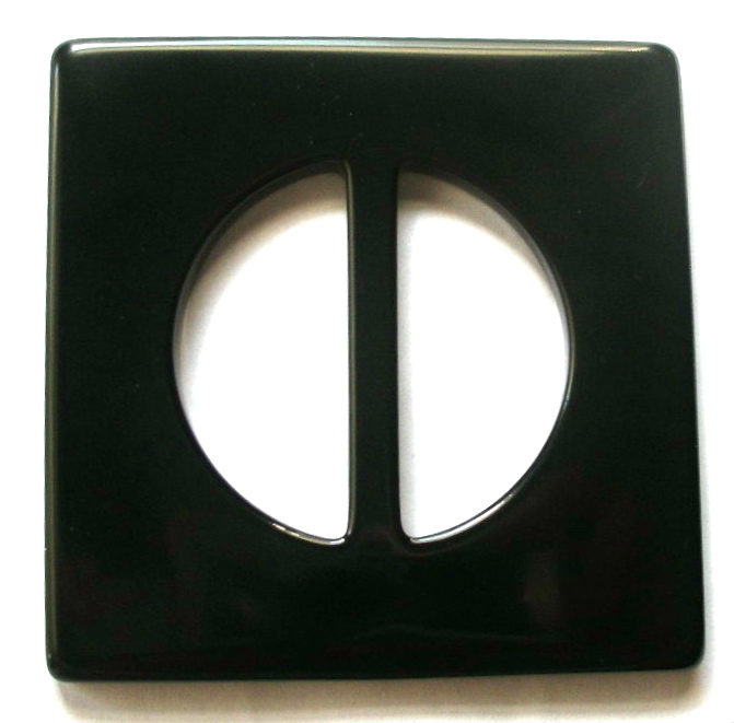 BUCKLE58A  (10)SQUARE 1 3/4" (ID) X 3" X 3" BLACK