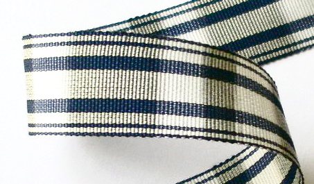 PLAID3022  1" (3 yds) NAVY/WHITE  rayon/cotton