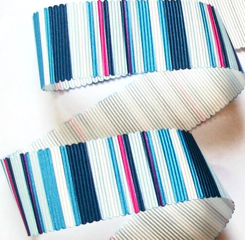 VERTICALBLUE - 1" (3 yds) BLUE/HOT PINK PETERSHAM GROSGRAIN