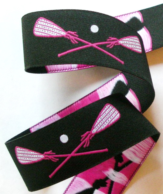 LAX3464  1"(3 YDS) Lacrosse  BLACK/HOT PINK/WHITE