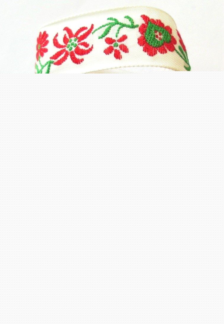 fp62 1" Vintage NATURAL/Red/Green (5 yards)