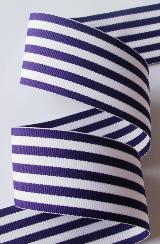 GGS9392 (5 yds) 1 1/2" PURPLE/WHITE STRIPES (9 STRIPES)