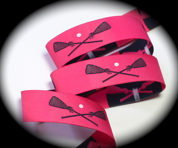 LAX11A - 1" (25 yds) PINK/NAVY/WHITE LACROSSE