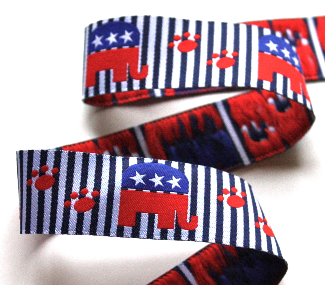 DOG /PAWS1C - 5/8" (3 YDS) I'M A PROUD REPUBLICAN (ELEPHANT)