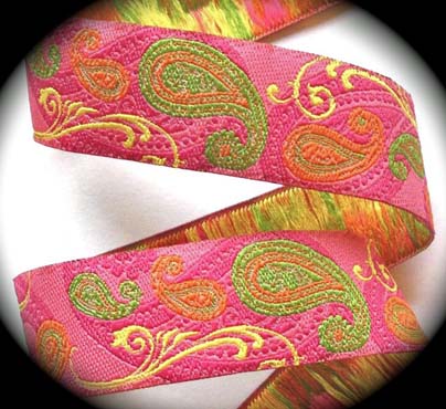 PAISLEY*45 -5/8" (3 YDS) PINK/ORANGE/LIME/YELLOW