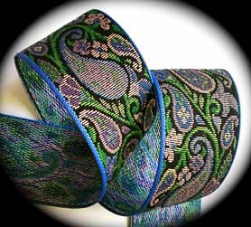 GP401a 2" (1 yd)  Paisley(slight Met) CAPRI BLUE/