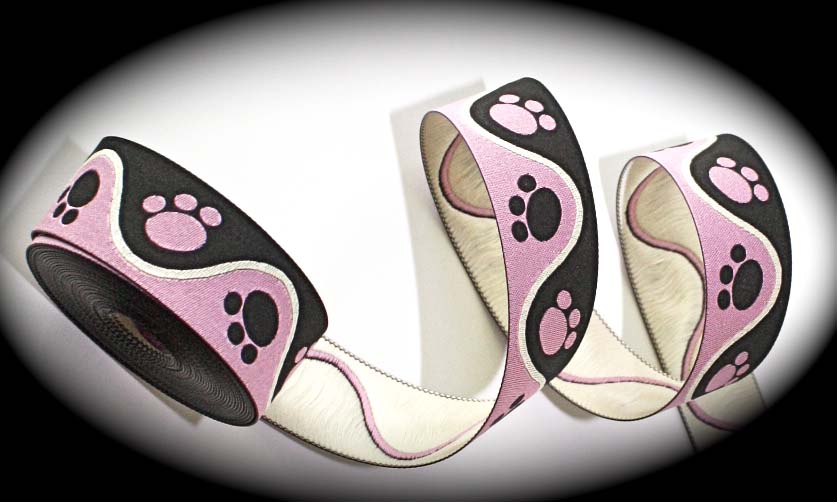 PAWS2- 1" (3 yds)  PINK/BLACK/CREME