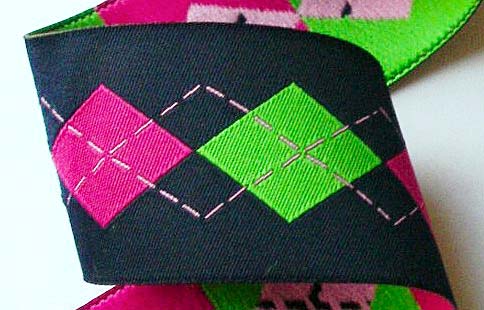 ARGYLELSB2 1 1/2" (3 YDS)  NAVY / HOT PINK/ LIME