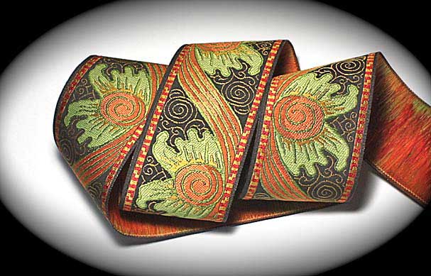 BAROQUE3- 1 7/8" x 1 y BROWN/COPPER/PISTACHIO -Not Metallic