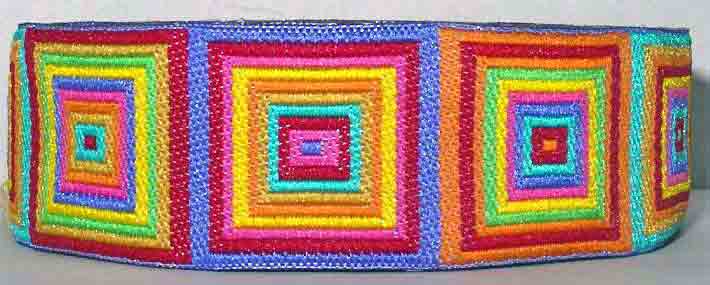 Bright Box Ribbon 1" x 3 y Multi Colored Squares