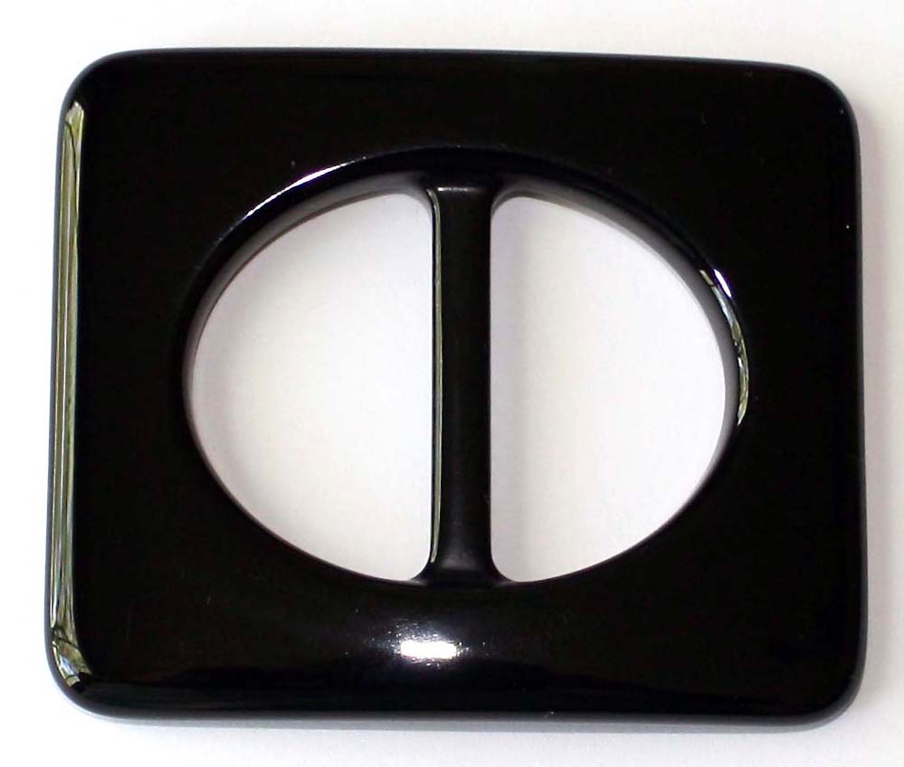 BUCKLE86A -1 1/2" (ID) X 2 1/2" H. x 3" W Black Acrylic -10 pcs