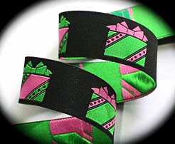 Christmas Package - 1" BLACK/PINK/GREEN (3 YD