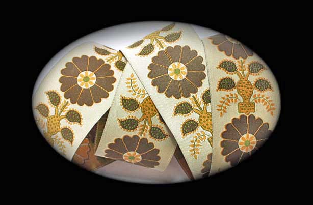 LA FLEUR D'AMOUR11  1 7/8" x 10 y TAN/TAUPE/OLIVE/GOLD