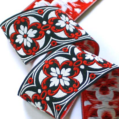 DDB 1 5/8" RED/BLK/WHITE (3 YDS)