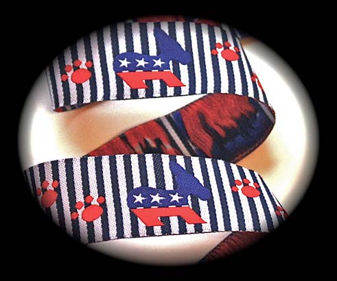 DOG /PAWS2C - 5/8" (3 YDS) I'M A PROUD DEMOCRAT (DONKEY)