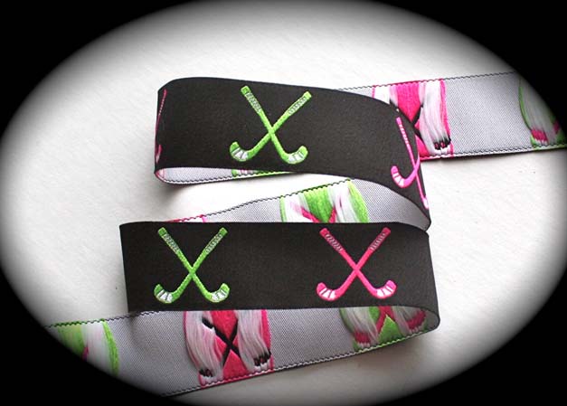 Field Hockey2013 1" x 3 yds Black, Pink, Lime and White