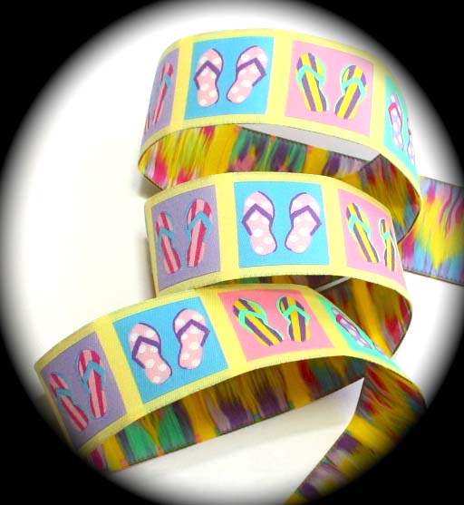 FLIP FLOPs114 (2 YDS) 1 1/4" FLIP FLOPS DAMASK