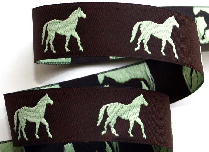 HORSE7 - 1" (3 YDS) CHOC.BROWN/CELERY