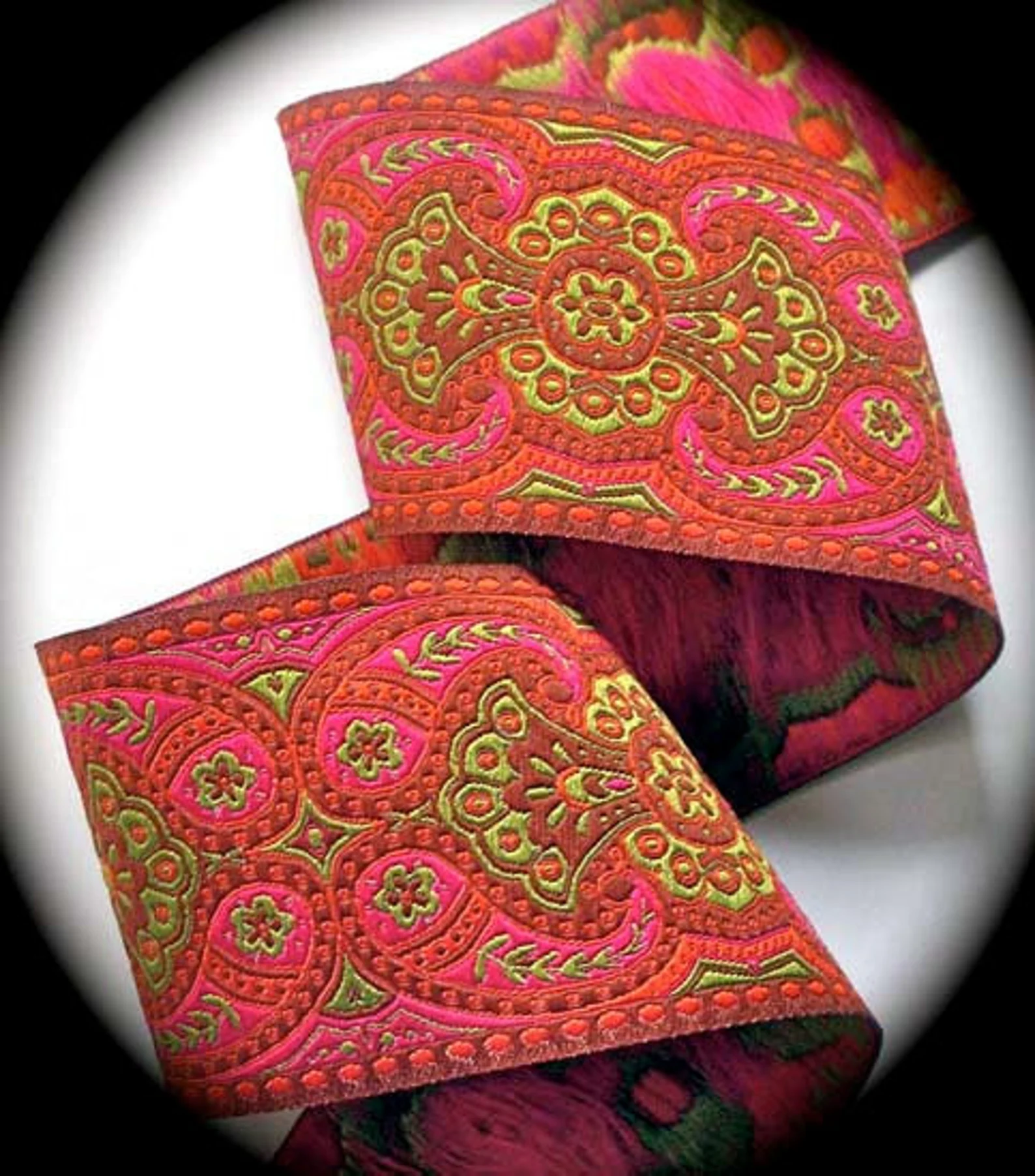 Tres Jolie Pink, Orange, Chartreuse 1 7/8" x 3 yards