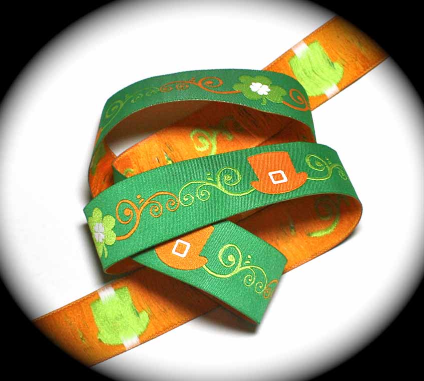 ST. PATRICK'S DAY3 (IRISH) 5/8"x 25 yGreen,Lime,Orange Hats- NEW