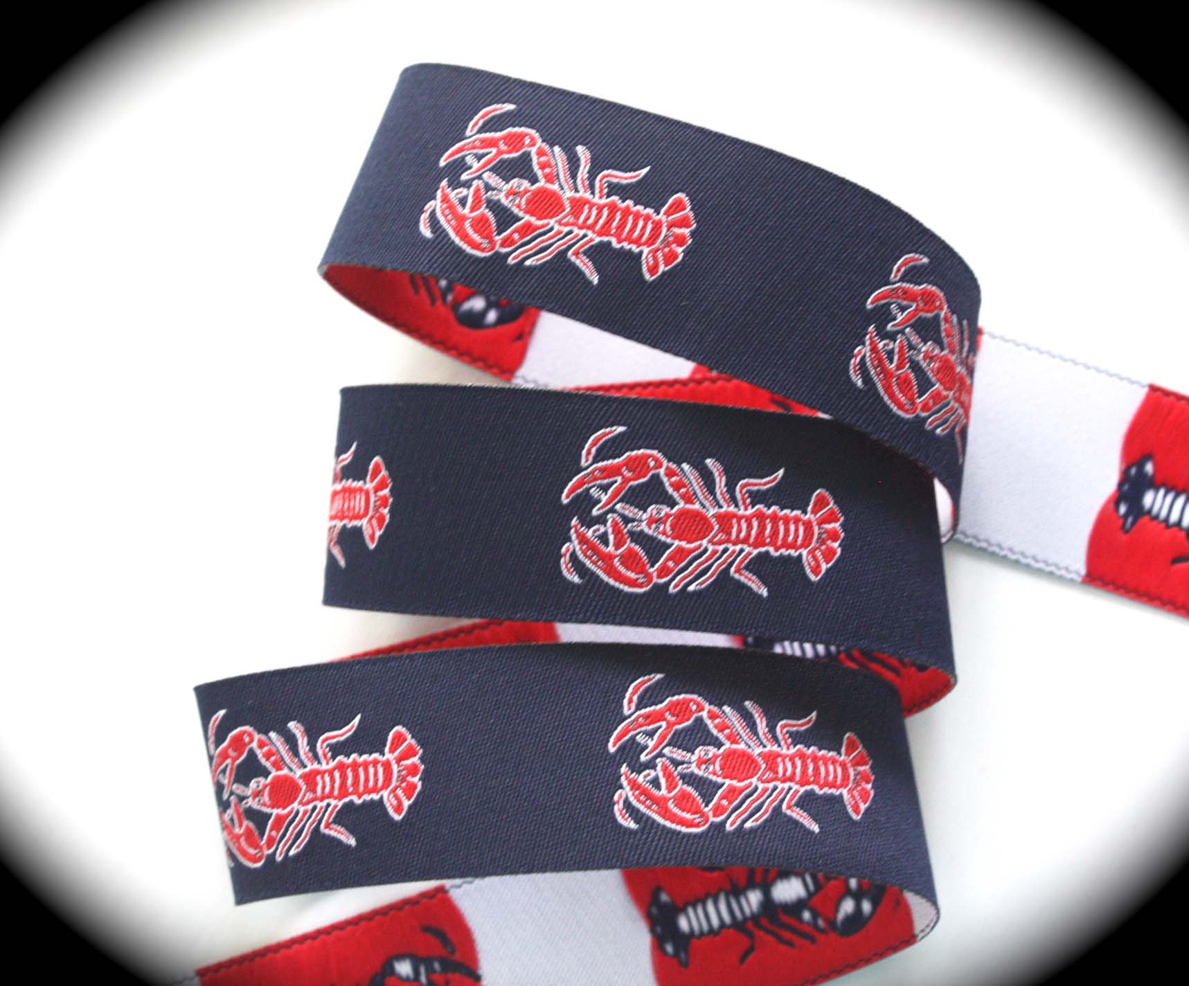 Lobster2015 1" x 3 yards Navy, Red and White