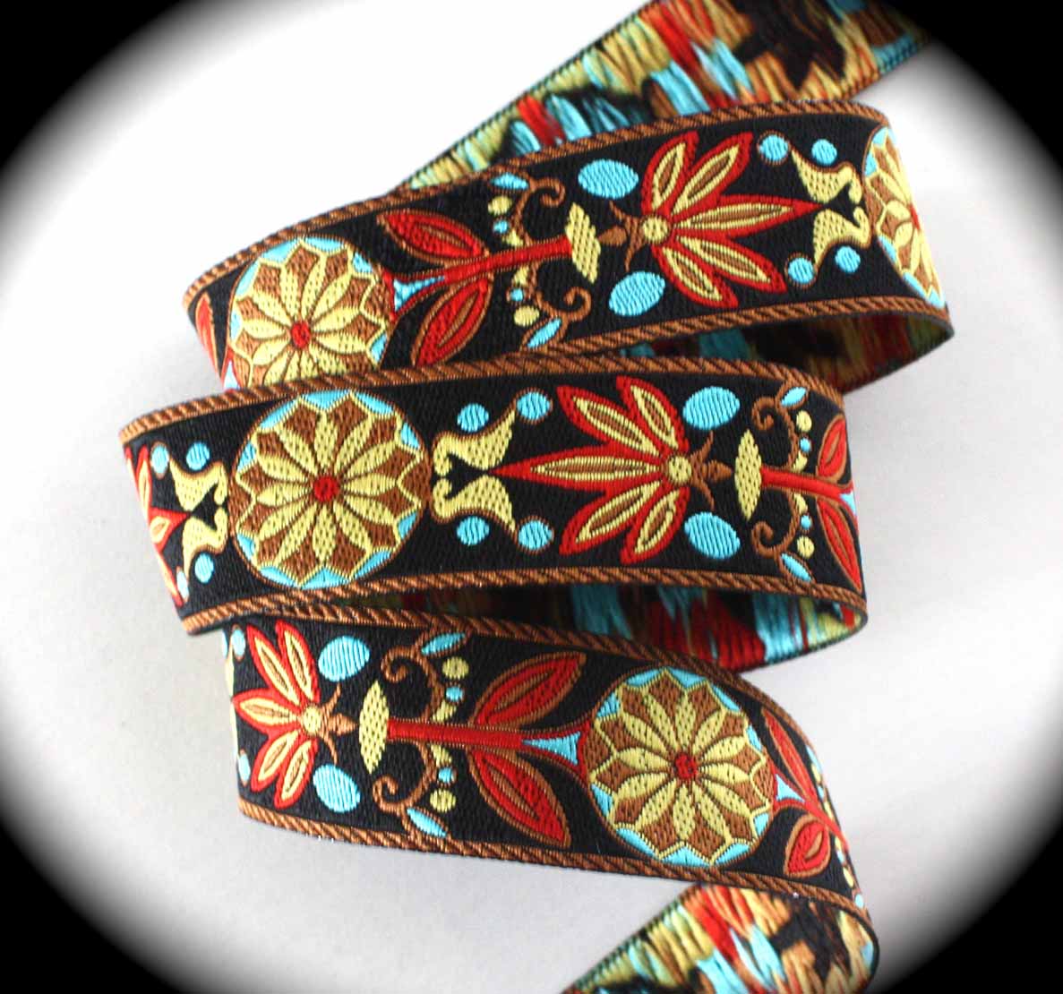 MP888XS3 5/8" (3 y) Mixed Pinwheel Black, Brown, Red, Turquoise