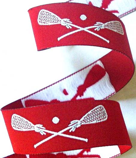 LAX22 1" (3YDS) Red and White Lacrosse