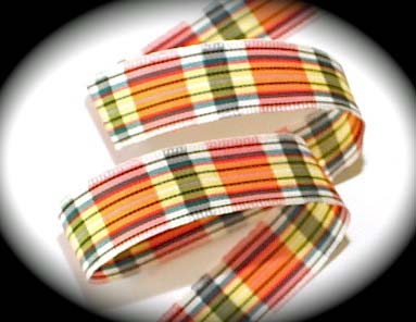 SPRING TARTAN PLAID - 5/8" YEL/ORANGE/RED/WHITE (3 YDS)