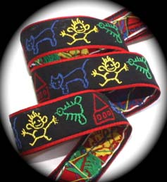 STICK PEOPLE - 1 1/2" BLK/RED/YEL/GR/BLUE (3 YDS)