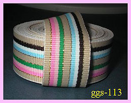 ggs113a 5/8" (5 yds) Tan/Pink/Green/Blue/Brown Metallic Striped