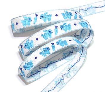 BUNNY RABBIT2 1/2" WHITE/BLUE (3 YDS)