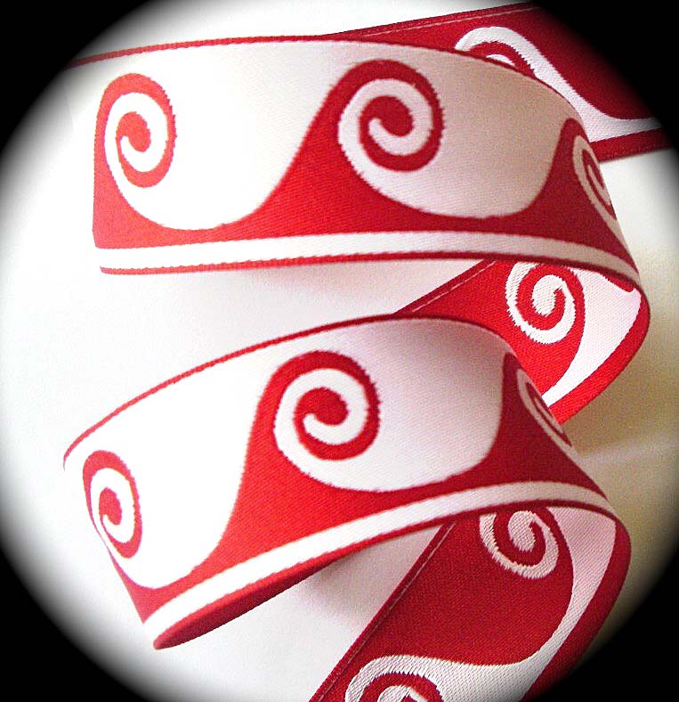 WAVE1 - 1" (3 YDS) RED/WHITE REVERSIBLE