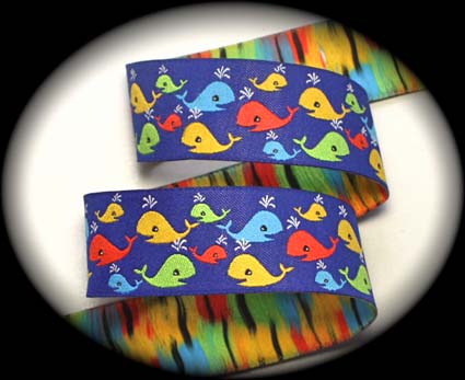 Whale2013  1" x 3 yards Blue, Orange, Green, Yellow