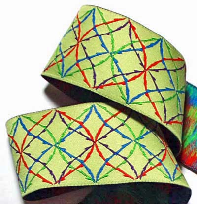 WHIMSEY LATTICE31 1 1/2" (3YDS) LIME/BLUE/ORANGE/PUR-RETIR